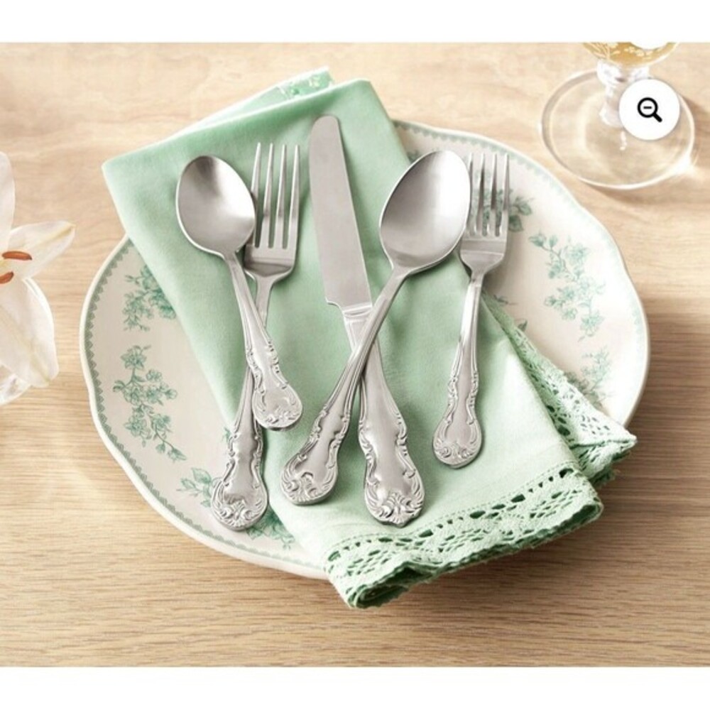 Pioneer Woman Agatha Satin 20 Piece Flatware Set - TWO FULL SETS (40 Pcs Total)